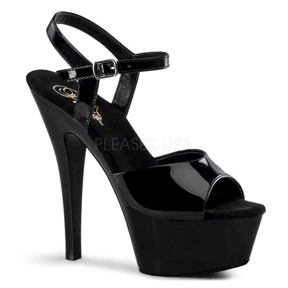 Pleaser - KISS-209 Knöchelriemen-Sandale - Schwarz